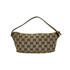 Gucci GG Pattern Logo Plate Canvas Leather Mini Handbag Pouch Beige Brown — view 3