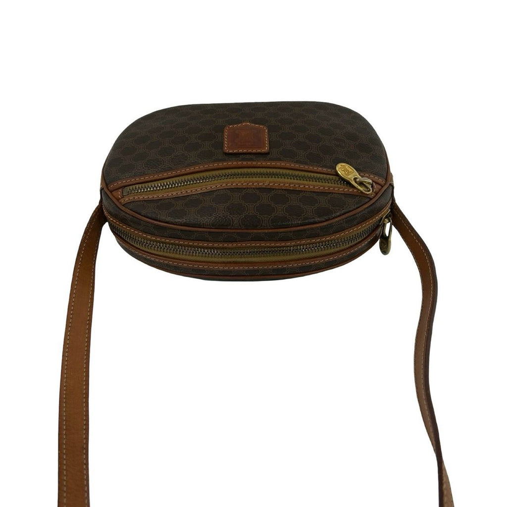 Celine Vintage Macadam Blason Triomphe Leather Mini Shoulder Bag Pochette Brown — view 4