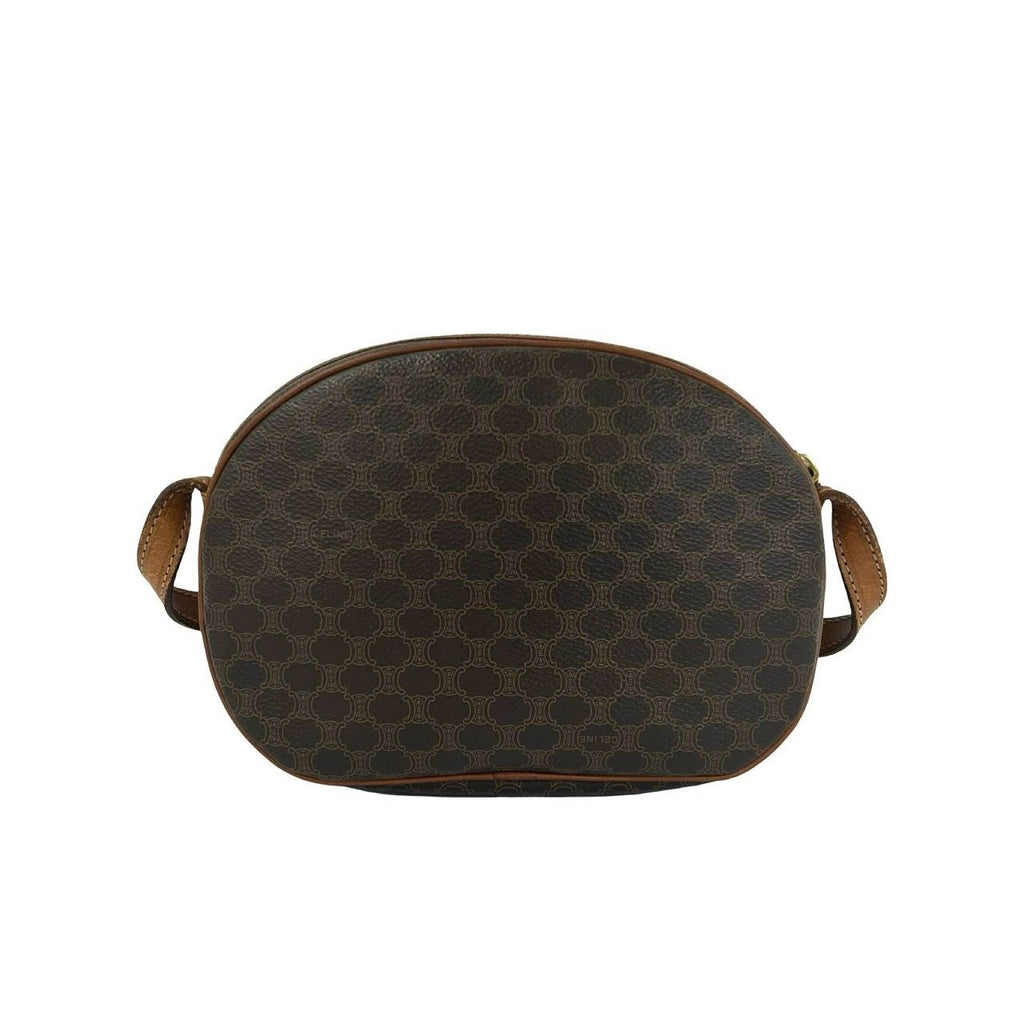 Celine Vintage Macadam Blason Triomphe Leather Mini Shoulder Bag Pochette Brown — view 3