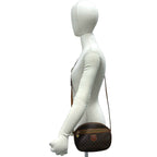Celine Vintage Macadam Blason Triomphe Leather Mini Shoulder Bag Pochette Brown — view 2