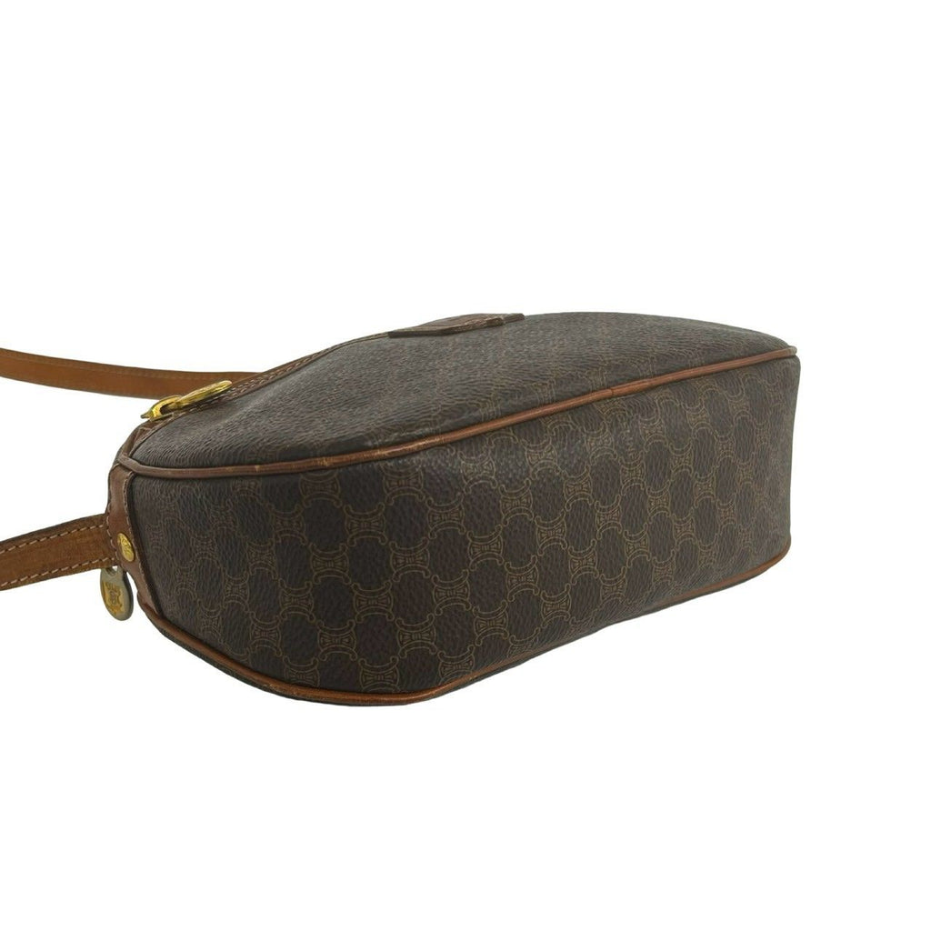 Celine Vintage Macadam Blason Triomphe Leather Mini Shoulder Bag Pochette Brown — view 7