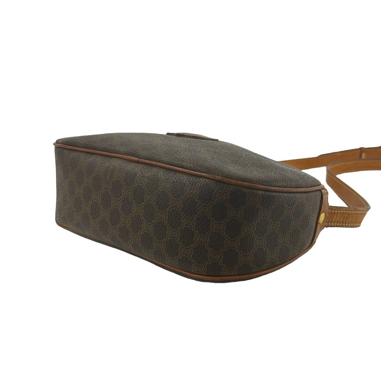 Celine Vintage Macadam Blason Triomphe Leather Mini Shoulder Bag Pochette Brown — view 8
