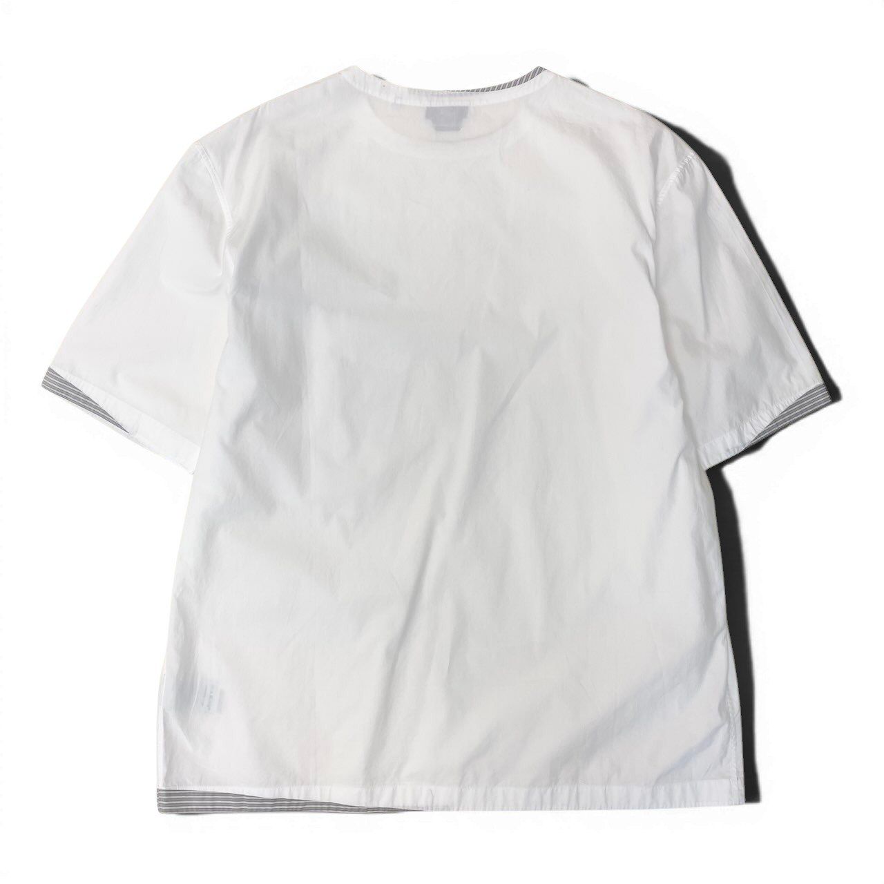 Hermes Short Sleeve Shirt Blouse Cotton Top 15 3 4 40 White — view 3