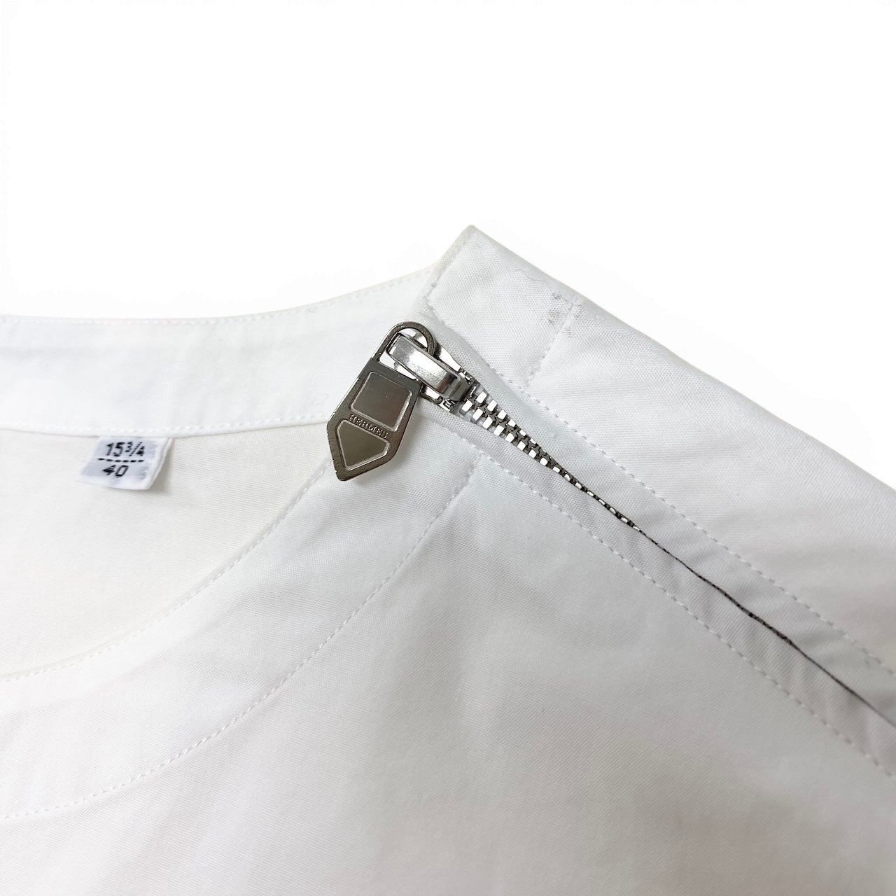 Hermes Short Sleeve Shirt Blouse Cotton Top 15 3 4 40 White — view 8