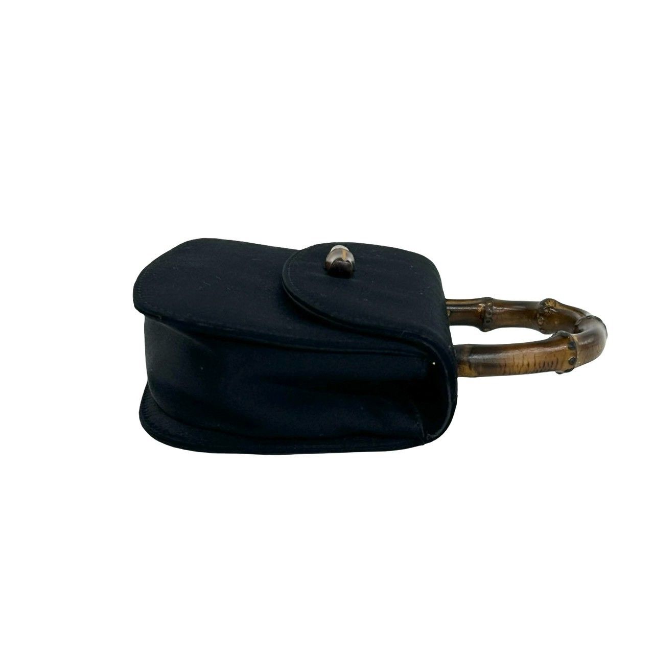 Gucci Vintage Bamboo Satin 2-Way Chain Shoulder Bag Black — view 6