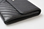 Chanel Wallet Bifold Fold Chevron V-Stitch Black — view 4