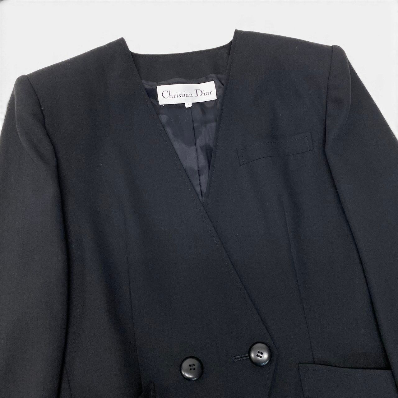 Dior Color Jacket L Black Wool — view 5