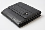Chanel Bifold Wallet Vintage Chocolate Bar Hook CC Logo Black Leather Compact — view 6