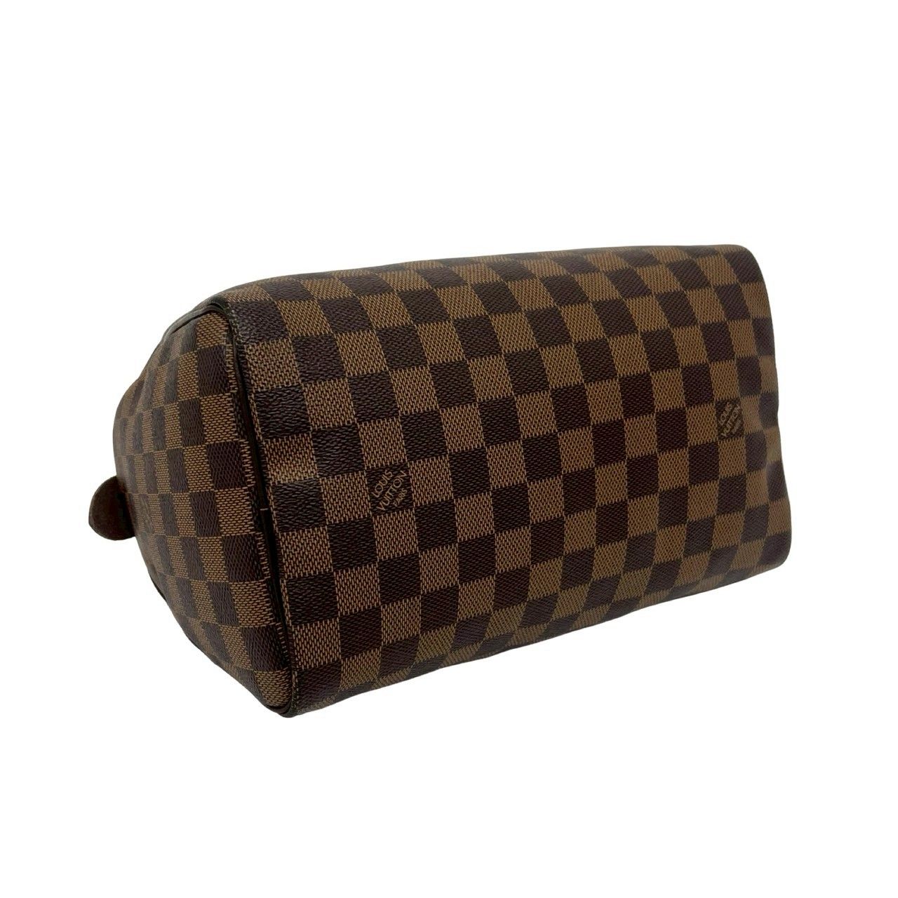 Louis Vuitton Speedy 25 Damier Pattern Leather Mini Boston Bag Brown with — view 7