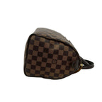 Louis Vuitton Speedy 25 Damier Pattern Leather Mini Boston Bag Brown with — view 6