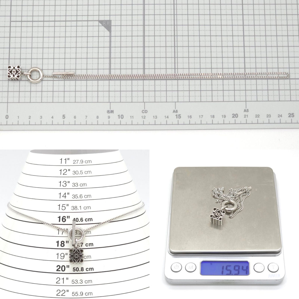 Loewe Anagram Pendant 39 Toggle Closure Sterling Silver — view 8