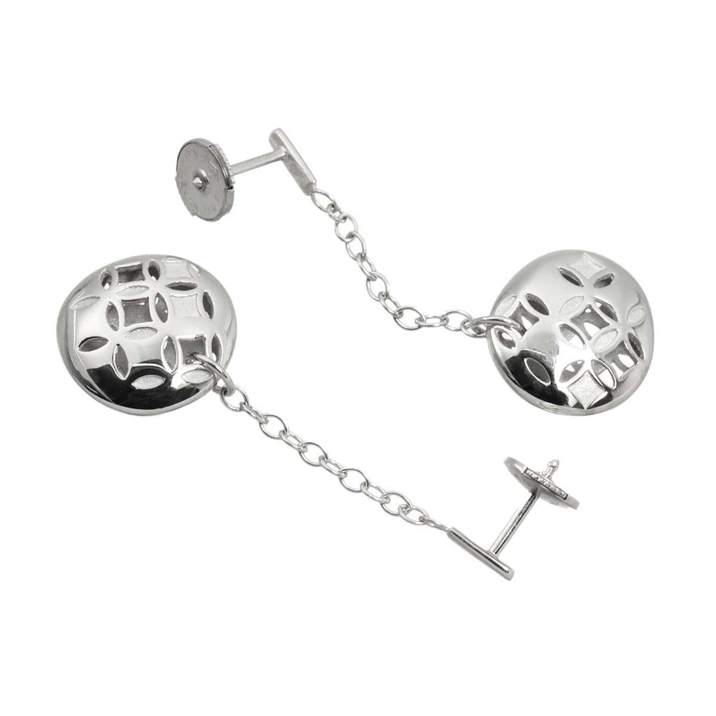 Louis Vuitton Monogram Galle Earrings 18k WG White Gold 750 Pierced — view 3