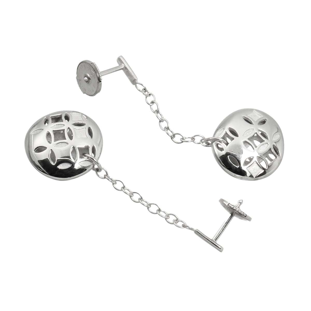 Louis Vuitton Monogram Galle Earrings 18k WG White Gold 750 Pierced — view 3