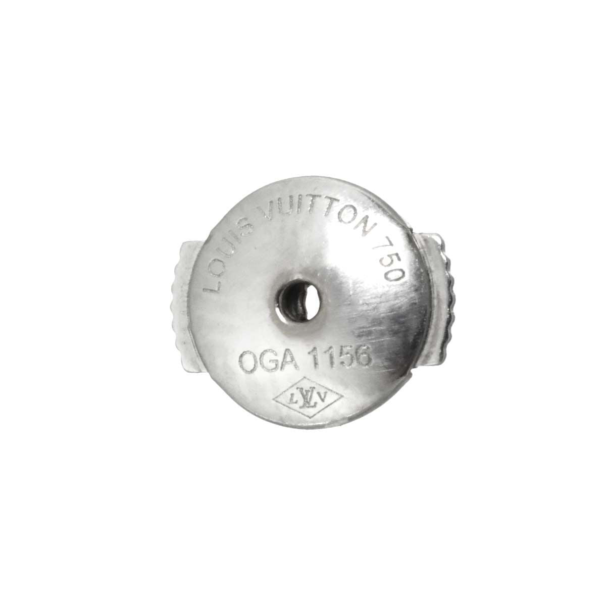 Louis Vuitton Monogram Galle Earrings 18k WG White Gold 750 Pierced — view 5