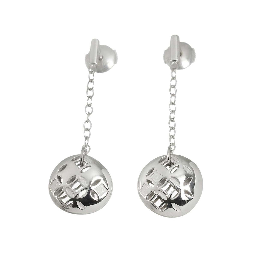 Louis Vuitton Monogram Galle Earrings 18k WG White Gold 750 Pierced — view 2