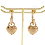 Chanel CC Logo Heart Hoop Earrings Included Metal Gold — view 4