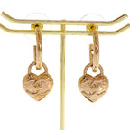 Chanel CC Logo Heart Hoop Earrings Included Metal Gold