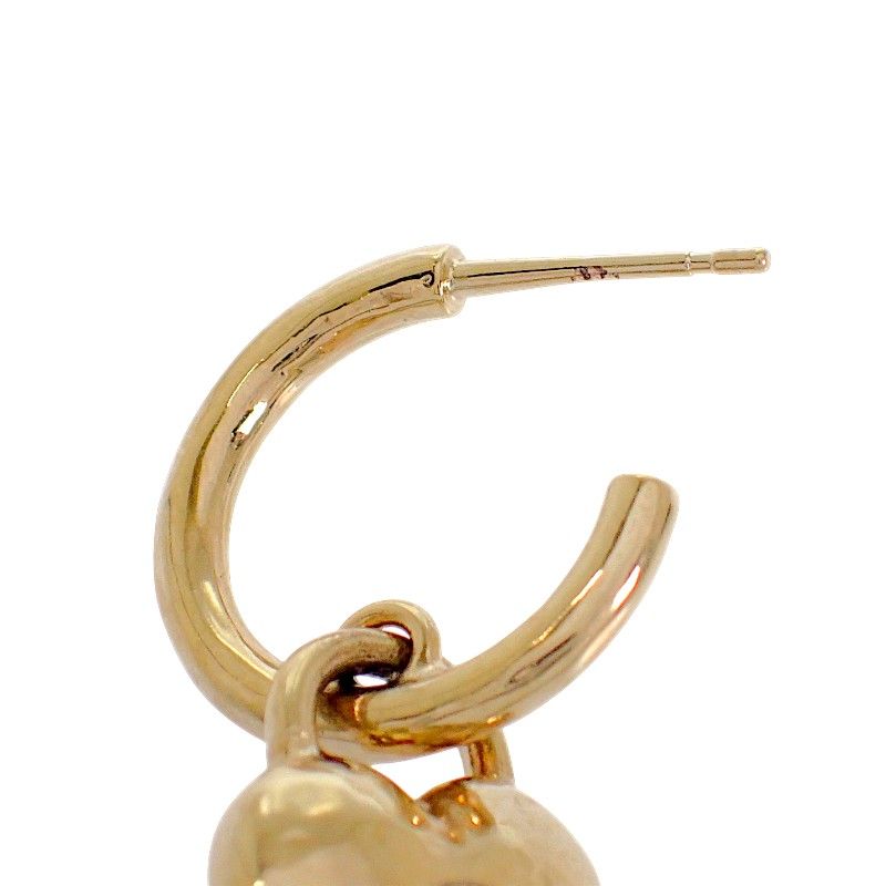 Chanel CC Logo Heart Hoop Earrings Included Metal Gold — view 8