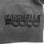 Chanel Cashmere with CC Logo Plate Gabrielle Coco Neck Long Sleeve Knit Gray 34 — view 5