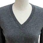Chanel Cashmere with CC Logo Plate Gabrielle Coco Neck Long Sleeve Knit Gray 34 — view 2