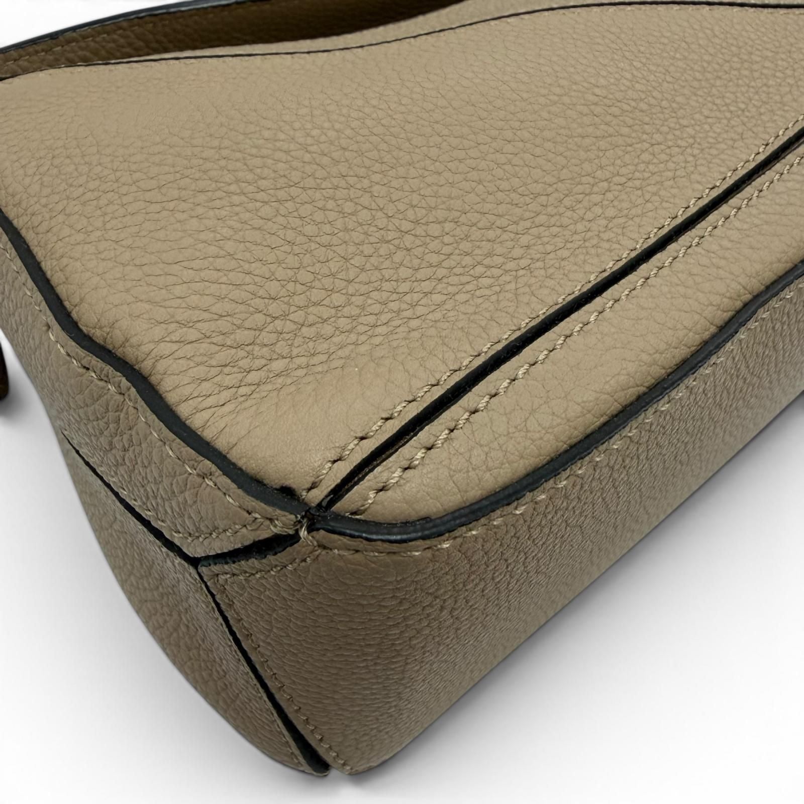 Loewe Puzzle Mini 2-Way Calf Leather Shoulder Bag Beige — view 8
