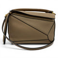Loewe Puzzle Mini 2-Way Calf Leather Shoulder Bag Beige