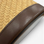 Celine Tambour Raffia Triomphe Shoulder Bag Natural Brown Included — view 8