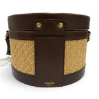 Celine Tambour Raffia Triomphe Shoulder Bag Natural Brown Included — view 4