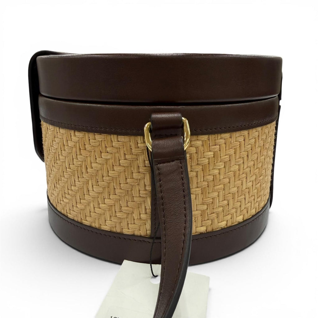 Celine Tambour Raffia Triomphe Shoulder Bag Natural Brown Included — view 5