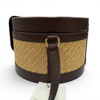 Celine Tambour Raffia Triomphe Shoulder Bag Natural Brown Included — view 5