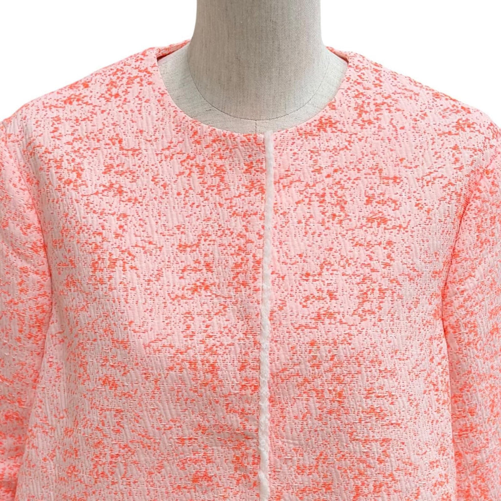Dior Lining Silk 100% All Pattern Collarless Jacket Orange 42 — view 2