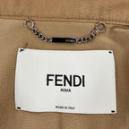 Fendi Cotton 100% Cowhide Leather Hooded Coat Brown 40 — view 8