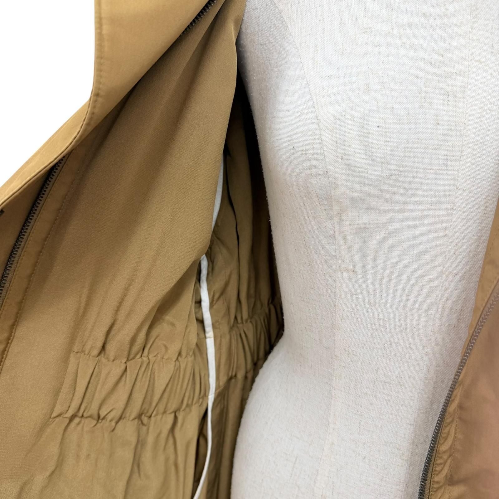 Fendi Cotton 100% Cowhide Leather Hooded Coat Brown 40 — view 5