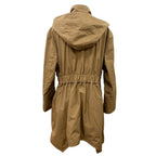 Fendi Cotton 100% Cowhide Leather Hooded Coat Brown 40 — view 4