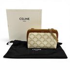 Celine Triomphe Canvas Logo Chain Clutch Shoulder Bag Box Included — view 2
