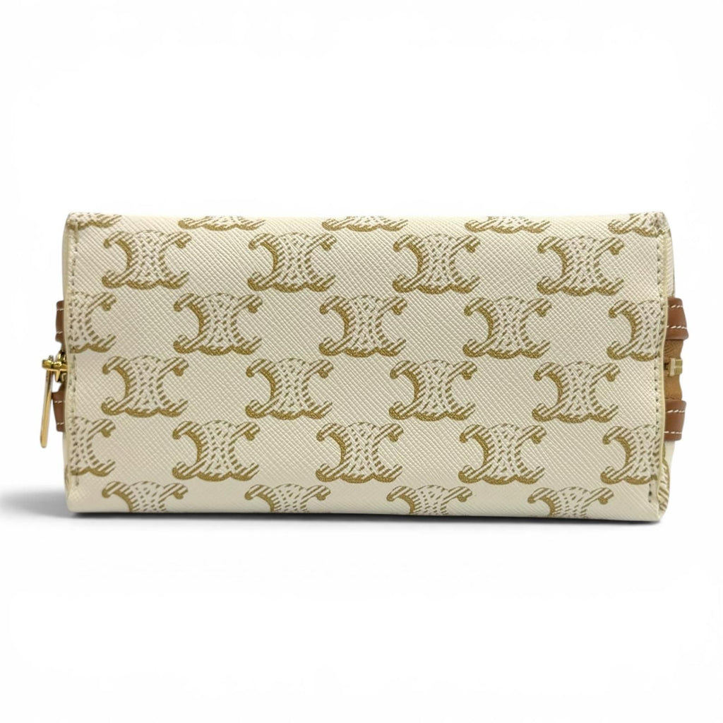 Celine Triomphe Canvas Logo Chain Clutch Shoulder Bag Box Included — view 6
