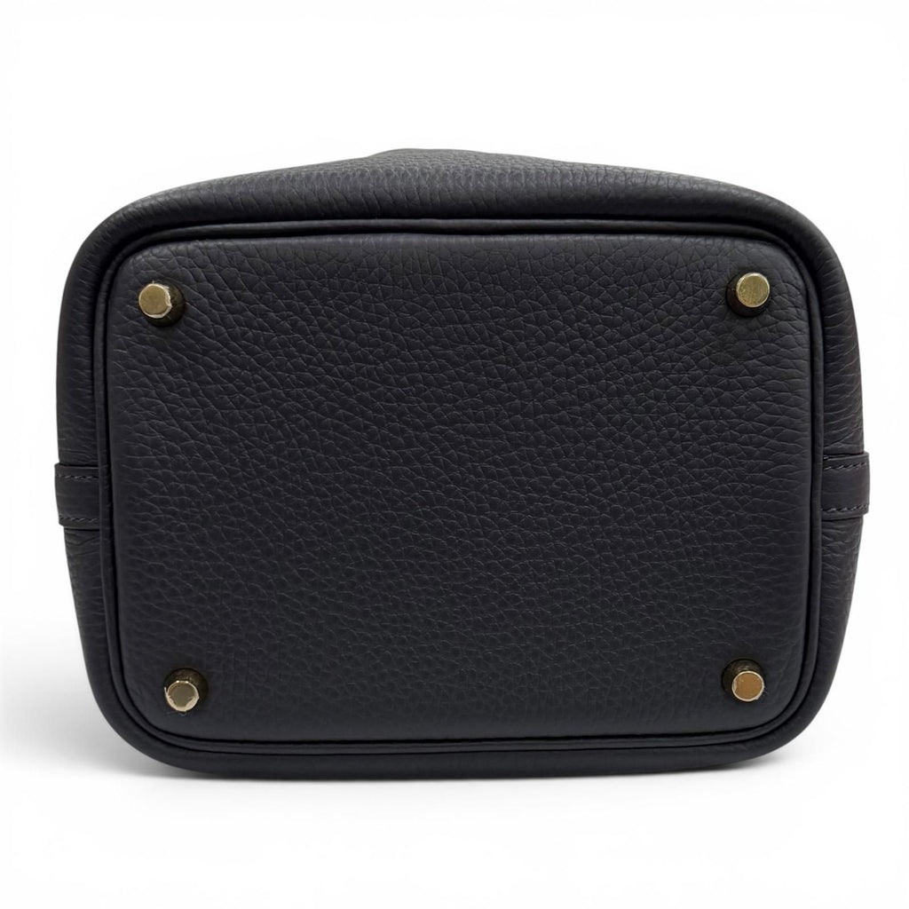 Hermes Picotin Lock PM 18 Cavern Taurillon Clemence Gold Handbag French — view 6