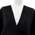 Fendi Cashmere Silk Blend Lining Zucca Pattern Belt Cape Coat Poncho Black — view 2