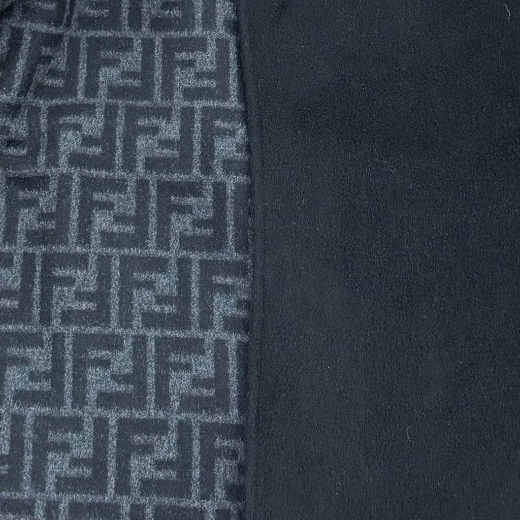 Fendi Cashmere Silk Blend Lining Zucca Pattern Belt Cape Coat Poncho Black — view 6