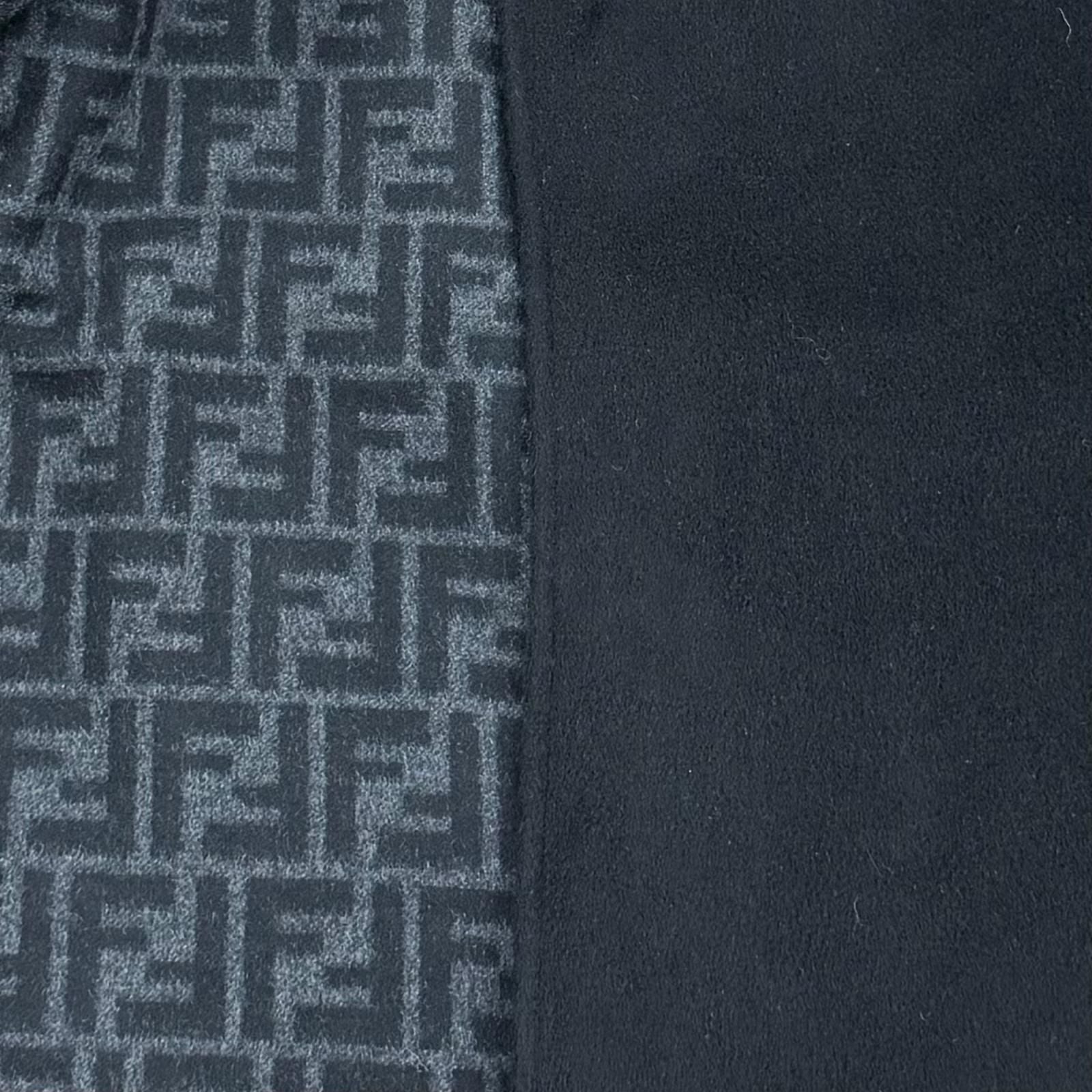 Fendi Cashmere Silk Blend Lining Zucca Pattern Belt Cape Coat Poncho Black — view 6
