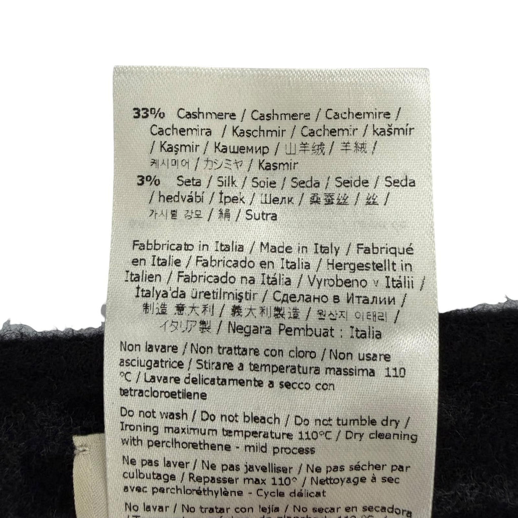 Fendi Cashmere Silk Blend Lining Zucca Pattern Belt Cape Coat Poncho Black — view 8