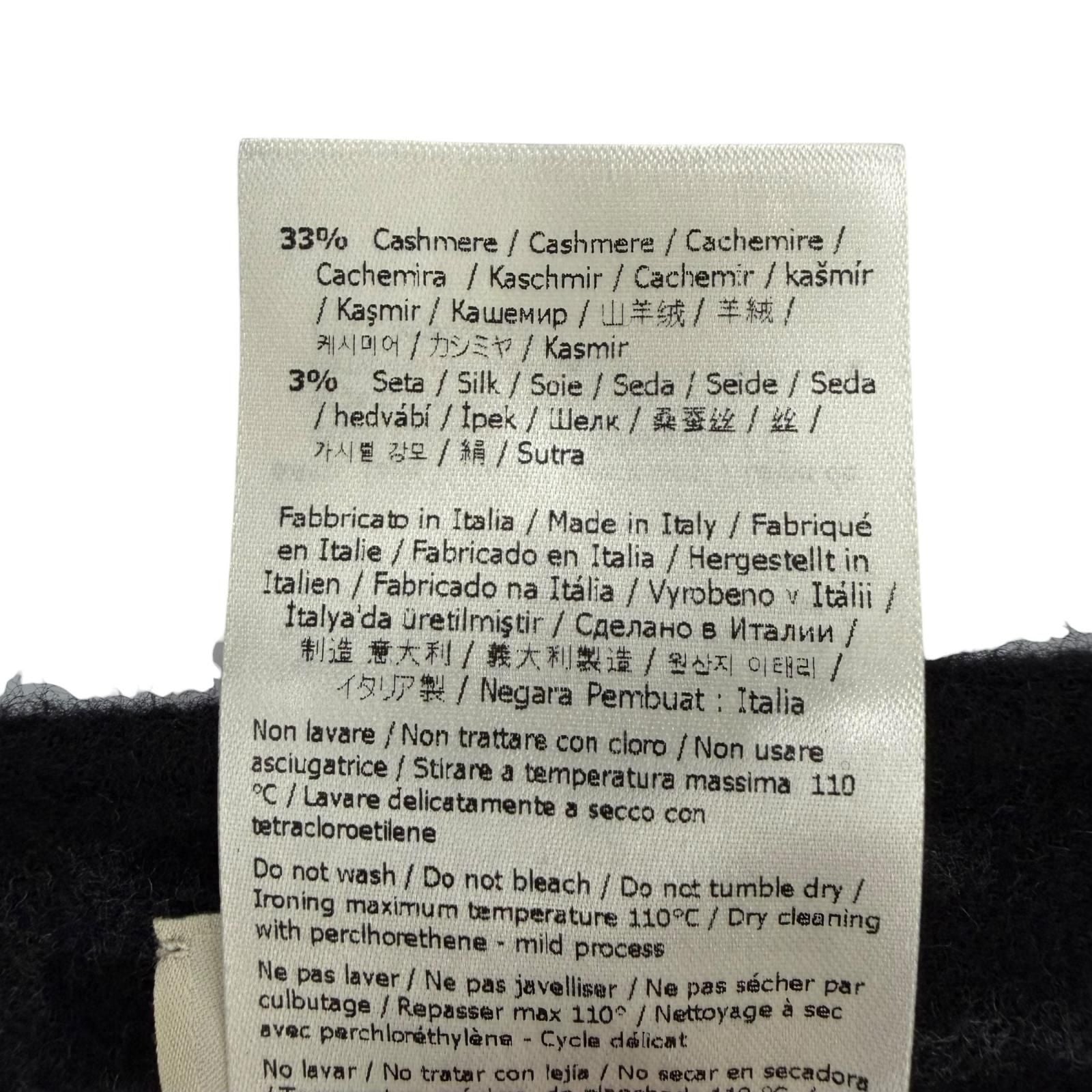 Fendi Cashmere Silk Blend Lining Zucca Pattern Belt Cape Coat Poncho Black — view 8