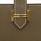 Hermes Bearn Mini Card Case Veau Madame Etoupe Gold — view 8
