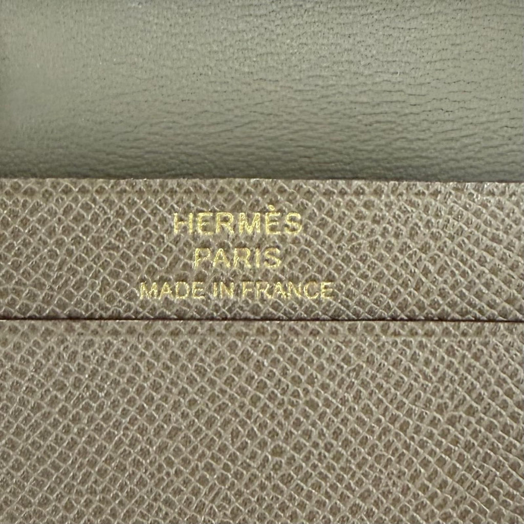 Hermes Bearn Mini Card Case Veau Madame Etoupe Gold — view 9
