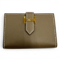 Hermes Bearn Mini Card Case Veau Madame Etoupe Gold