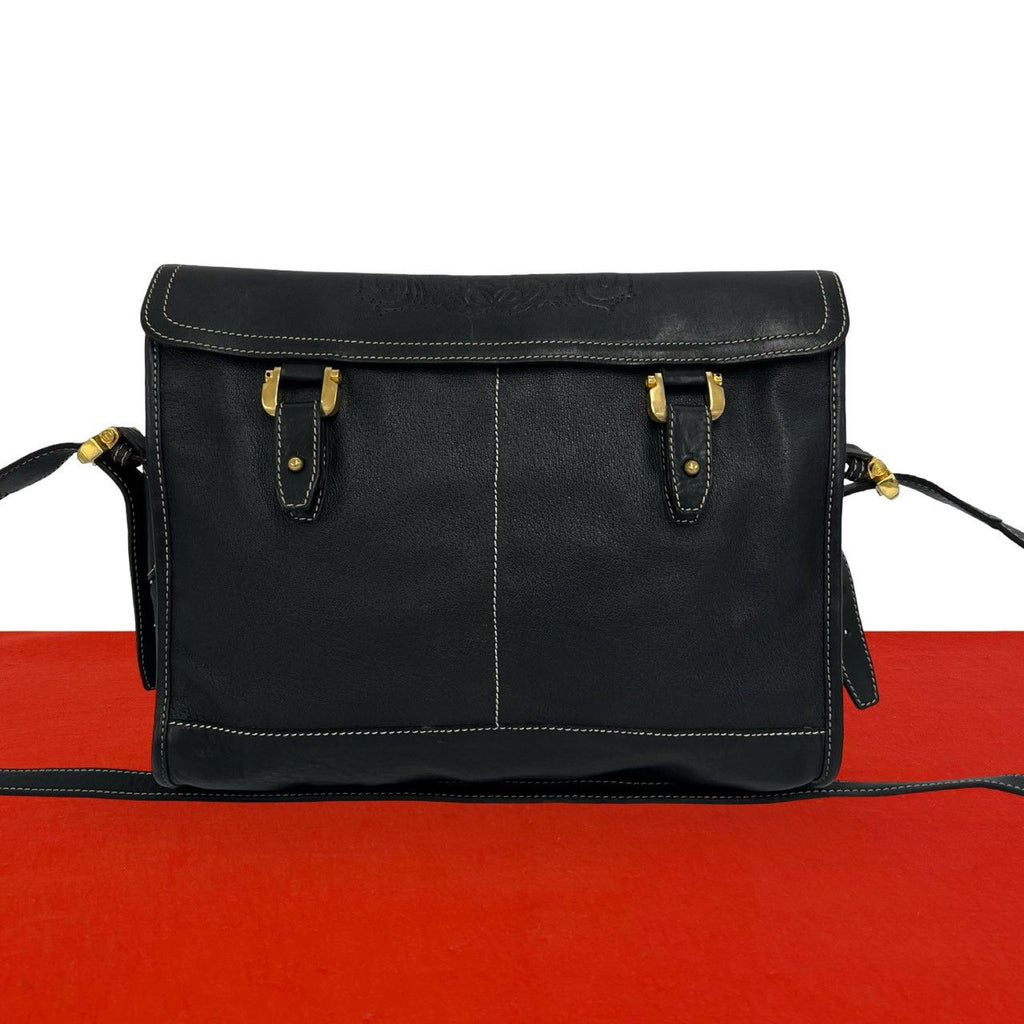 Loewe Vintage Anagram Logo Leather Shoulder Bag Pochette Crossbody Business