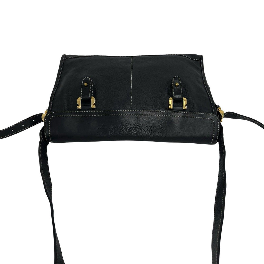 Loewe Vintage Anagram Logo Leather Shoulder Bag Pochette Crossbody Business — view 4