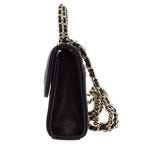 Chanel Quilted Phone Case 2-Way Shoulder Bag Caviar Leather Black Chain Top — view 4