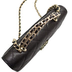 Chanel Quilted Phone Case 2-Way Shoulder Bag Caviar Leather Black Chain Top — view 7