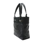 Chanel Paris Biarritz PM Tote Nylon Leather Black Silver — view 4